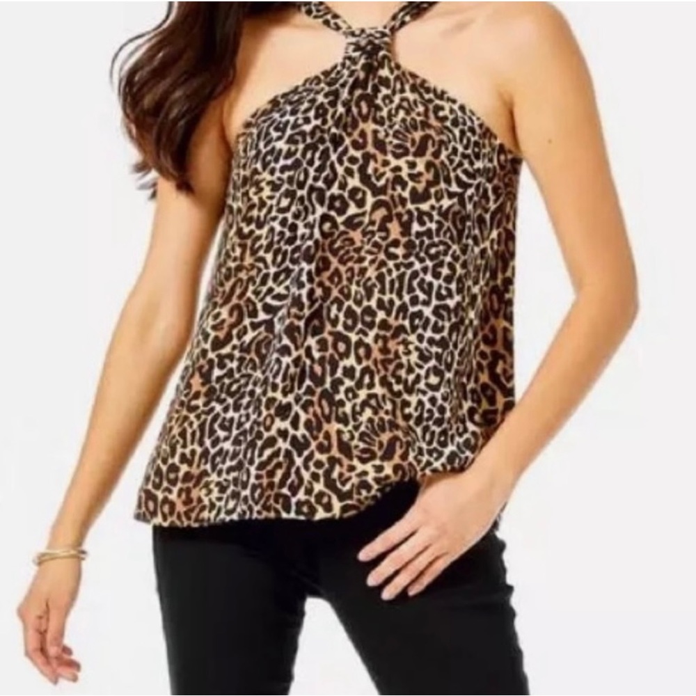 Lilly Pulitzer leopard print halter top